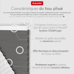 Schuette® Wabenplissee ohne Bohren nach Maß • Suprafix Klemmhalter “Incognito X" • Honey Kollektion: Swiss Chocolate (Taupe) • Profilfarbe: Silber