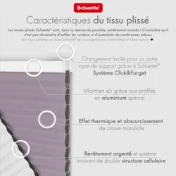 Schuette® Wabenplissee ohne Bohren nach Maß • Suprafix Klemmhalter “Incognito X" • Honey Kollektion: Sakura Sky (Pastelllila) • Profilfarbe: Anthrazit