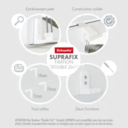 Schuette® Plissee mit Bohren nach Maß • Suprafix "Double 2in1" Schraub- & Klemmhalter • Premium Kollektion: White Day (Weiß) • Profilfarbe: Weiß