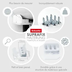 Schuette® Plissee mit Bohren nach Maß • Suprafix Halterungen “Mit Bohren” • Premium Kollektion: White Day (Weiß) • Profilfarbe: Weiß