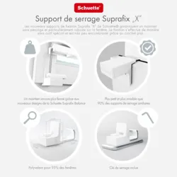 Schuette® Plissee ohne Bohren nach Maß • Suprafix Klemmhalter "X" • Premium Kollektion: White Day (Weiß) • Profilfarbe: Weiß