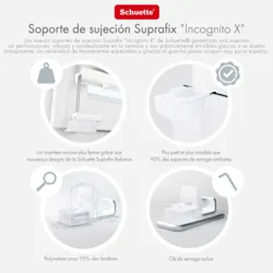 Schuette® Plissee ohne Bohren nach Maß • Suprafix Klemmhalter “Incognito X" • Premium Kollektion: Rocky Mountain (Graphit) • Profilfarbe: Weiß