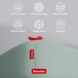 Schuette® Topper Spannbettlaken • 140 x 200 • Wow! Kollektion: Élysées Macarons (Grüngrau) • 100% Superfluff Baumwolle, Blickdicht, Faltenfrei • mit Rundumgummi • Matratzenhöhe bis 10 cm