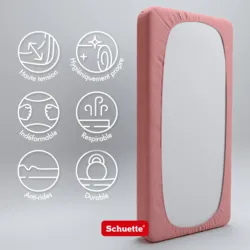 Schuette® Topper Spannbettlaken • 200 x 200 • Wow! Kollektion: Pink Fiction (Altrosa) • 100% Superfluff Baumwolle, Blickdicht, Faltenfrei • mit Rundumgummi • Matratzenhöhe bis 10 cm
