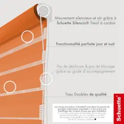 Schuette® Rollo ohne Bohren & mit Bohren 2in1 • Nacht Doppelrollo Kollektion: Sweet Orange (Orange) • Profilfarbe: Weiß