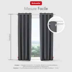 Schuette® Verdunkelungs-Vorhang Gardine mit Ösen nach Maß ● Century Black Kollektion: Shadow Touch (Grau) ● 1 Stück ● Knitterfrei Pflegeleicht Thermo Blickdicht & stark Abdunkelnd