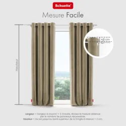 Schuette® Verdunkelungs-Vorhang Gardine mit Ösen nach Maß ● Millenium Velvet Kollektion: Brown Teddy (Beige) ● 1 Stück ● Knitterfrei Pflegeleicht Thermo Blickdicht & stark Abdunkelnd