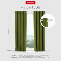 Schuette® Verdunkelungs-Vorhang Gardine mit Ösen nach Maß ● Millenium Velvet Kollektion: Olives Garden (Grün) ● 1 Stück ● Knitterfrei Pflegeleicht Thermo Blickdicht & stark Abdunkelnd