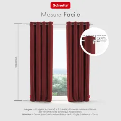 Schuette® Verdunkelungs-Vorhang Gardine mit Ösen nach Maß ● Millenium Velvet Kollektion: Carmine (Rot) ● 1 Stück ● Knitterfrei Pflegeleicht Thermo Blickdicht & stark Abdunkelnd