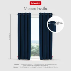 Schuette® Verdunkelungs-Vorhang Gardine mit Ösen nach Maß ● Millenium Velvet Kollektion: Royal Blue (Blau) ● 1 Stück ● Knitterfrei Pflegeleicht Thermo Blickdicht & stark Abdunkelnd