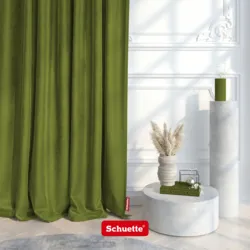 Schuette® Verdunkelungs-Vorhang Gardine mit Ösen nach Maß ● Millenium Velvet Kollektion: Olives Garden (Grün) ● 1 Stück ● Knitterfrei Pflegeleicht Thermo Blickdicht & stark Abdunkelnd