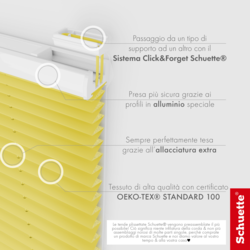Schuette® Plissee mit Bohren nach Maß • Suprafix Halterungen “Mit Bohren” • Thermo Kollektion: Sunflower (Gelb) • Profilfarbe: Weiß