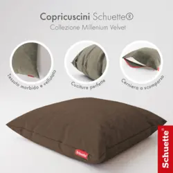 Schuette® Dekorativer Kissenbezug aus Samt mit verdecktem Reißverschluss • Millenium Velvet Kollektion: Bright Lead (Gray) • Knitterfrei • Kuschelweich