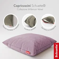 Schuette® Dekorativer Kissenbezug aus Samt mit verdecktem Reißverschluss • Millenium Velvet Kollektion: Purple Grape (Purple) • Knitterfrei • Kuschelweich