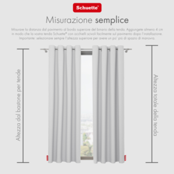 Schuette® Verdunkelungs-Vorhang Gardine mit Ösen nach Maß ● Century Black Kollektion: Misty White (Weiß-Grau) ● 1 Stück ● Knitterfrei Pflegeleicht Thermo Blickdicht & stark Abdunkelnd