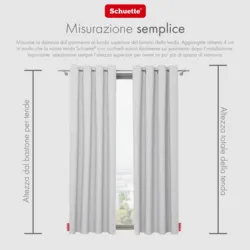 Schuette® Verdunkelungs-Vorhang Gardine mit Ösen nach Maß ● Century Black Kollektion: Misty White (Weiß-Grau) ● 1 Stück ● Knitterfrei Pflegeleicht Thermo Blickdicht & stark Abdunkelnd