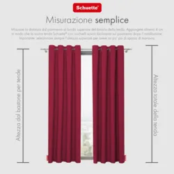 Schuette® Verdunkelungs-Vorhang Gardine mit Ösen nach Maß ● Century Black Kollektion: Fire Dance (Rot) ● 1 Stück ● Knitterfrei Pflegeleicht Thermo Blickdicht & stark Abdunkelnd