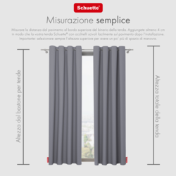 Schuette® Verdunkelungs-Vorhang Gardine mit Ösen nach Maß ● Century Black Kollektion: Misty Harbor (Grau) ● 1 Stück ● Knitterfrei Pflegeleicht Thermo Blickdicht & stark Abdunkelnd