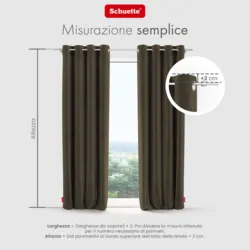 Schuette® Verdunkelungs-Vorhang Gardine mit Ösen nach Maß ● Millenium Velvet Kollektion: Bright Lead (Braun) ● 1 Stück ● Knitterfrei Pflegeleicht Thermo Blickdicht & stark Abdunkelnd