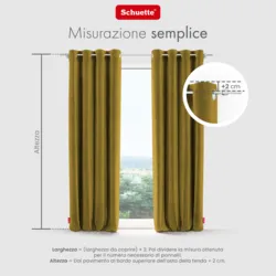 Schuette® Verdunkelungs-Vorhang Gardine mit Ösen nach Maß ● Millenium Velvet Kollektion: Butterscotch (Gelb) ● 1 Stück ● Knitterfrei Pflegeleicht Thermo Blickdicht & stark Abdunkelnd