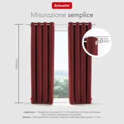 Schuette® Verdunkelungs-Vorhang Gardine mit Ösen nach Maß ● Millenium Velvet Kollektion: Carmine (Rot) ● 1 Stück ● Knitterfrei Pflegeleicht Thermo Blickdicht & stark Abdunkelnd