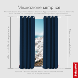 Schuette® Verdunkelungs-Vorhang Gardine mit Ösen nach Maß ● Millenium Velvet Kollektion: Royal Blue (Blau) ● 1 Stück ● Knitterfrei Pflegeleicht Thermo Blickdicht & stark Abdunkelnd