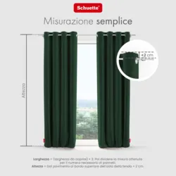 Schuette® Verdunkelungs-Vorhang Gardine mit Ösen nach Maß ● Millenium Velvet Kollektion: Dark Forest (Dunkelgrün) ● 1 Stück ● Knitterfrei Pflegeleicht Thermo Blickdicht & stark Abdunkelnd