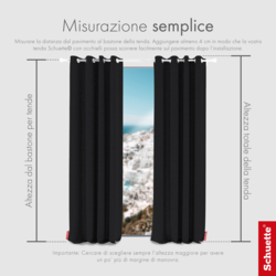Schuette® Verdunkelungs-Vorhang Gardine mit Ösen nach Maß ● Millenium Velvet Kollektion: Black Swan (Schwarz) ● 1 Stück ● Knitterfrei Pflegeleicht Thermo Blickdicht & stark Abdunkelnd