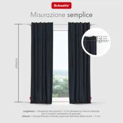 Schuette® Verdunkelungs-Vorhang Gardine mit Tunnelband nach Maß ● Millenium Velvet Kollektion: Anchor (Blau) ● 1 Stück ● Knitterfrei Pflegeleicht Thermo Blickdicht & stark Abdunkelnd