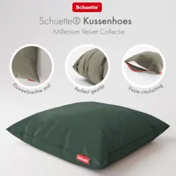 Schuette® Dekorativer Kissenbezug aus Samt mit verdecktem Reißverschluss • Millenium Velvet Kollektion: Isle of Pines (Dark Green) • Knitterfrei • Kuschelweich