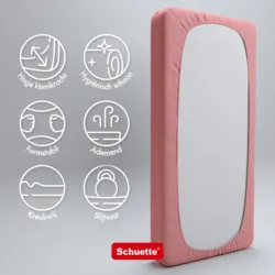 Schuette® Topper Spannbettlaken • 200 x 200 • Wow! Kollektion: Pink Fiction (Altrosa) • 100% Superfluff Baumwolle, Blickdicht, Faltenfrei • mit Rundumgummi • Matratzenhöhe bis 10 cm