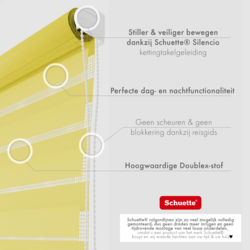 Schuette® Tag und Nacht Rollo ohne Bohren & mit Bohren 2in1 nach Maß • Doppelrollo Kollektion: Sour Lime (Gelb) • Profilfarbe: Weiß