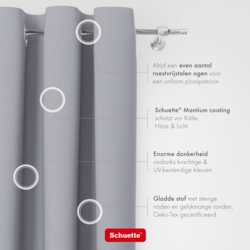Schuette® Verdunkelungs-Vorhang Gardine mit Ösen nach Maß ● Century Black Kollektion: Fine Platinium (Silber) ● 1 Stück ● Knitterfrei Pflegeleicht Thermo Blickdicht & stark Abdunkelnd