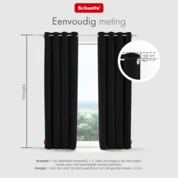 Schuette® Verdunkelungs-Vorhang Gardine mit Ösen nach Maß ● Millenium Velvet Kollektion: Black Swan (Schwarz) ● 1 Stück ● Knitterfrei Pflegeleicht Thermo Blickdicht & stark Abdunkelnd