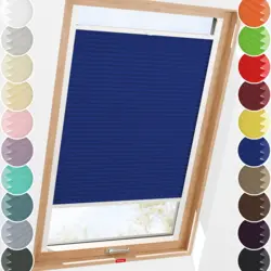 Schuette® Dachfenster Plissee nach Maß • Premium Kollektion: Deep Lagoon (Blau) • Profilfarbe: Weiß
