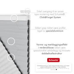 Schuette® Wabenplissee ohne Bohren nach Maß • Suprafix Klemmhalter “Incognito X" • Honey Kollektion: Skyfall (Hellgrau) • Profilfarbe: Eiche