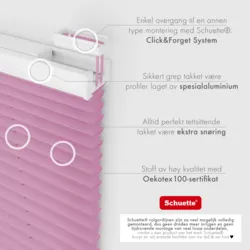 Schuette® Plissee ohne Bohren nach Maß • Suprafix Klemmhalter “Incognito X" • Melange Kollektion: Magic Pink (Rosa) • Profilfarbe: Weiß