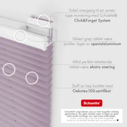Schuette® Plissee ohne Bohren nach Maß • Suprafix Klemmhalter “Incognito X" • Premium Kollektion: Plum Charm (Lila) • Profilfarbe: Weiß