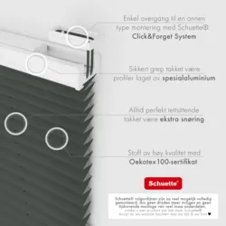 Schuette® Plissee ohne Bohren nach Maß • Suprafix Klemmhalter “Incognito X" • Thermo Kollektion: Before Storm (Grau) • Profilfarbe: Weiß