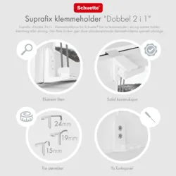 Schuette® Plissee mit Bohren nach Maß • Suprafix "Double 2in1" Schraub- & Klemmhalter • Premium Kollektion: White Day (Weiß) • Profilfarbe: Weiß