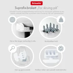 Schuette® Plissee mit Bohren nach Maß • Suprafix Halterungen “Mit Bohren” •  Premium Kollektion: White Day (Weiß) • Profilfarbe: Walnuss