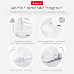 Schuette® Plissee ohne Bohren nach Maß • Suprafix Klemmhalter “Incognito X" • Premium Kollektion: Rocky Mountain (Graphit) • Profilfarbe: Weiß