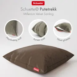 Schuette® Dekorativer Kissenbezug aus Samt mit verdecktem Reißverschluss • Millenium Velvet Kollektion: Bright Lead (Gray) • Knitterfrei • Kuschelweich