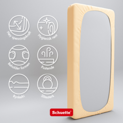 Schuette® Spannbettlaken • 140 x 200 • Wow! Kollektion: Apricot Unleashed (Apricot) • 100% Superfluff Baumwolle, Blickdicht, Faltenfrei • mit Rundumgummi • Matratzenhöhe bis 20 cm