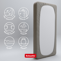 Schuette® Topper Spannbettlaken • 80 x 200 • Wow! Kollektion: Mocha Mia! (Cappuccino) • 100% Superfluff Baumwolle, Blickdicht, Faltenfrei • mit Rundumgummi • Matratzenhöhe bis 10 cm