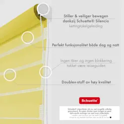 Schuette® Rollo ohne Bohren & mit Bohren 2in1 • Nacht Doppelrollo Kollektion: Sour Lime (Gelb) • Profilfarbe: Weiß