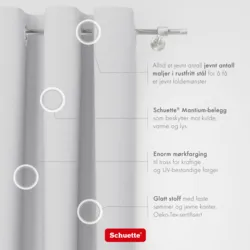 Schuette® Verdunkelungs-Vorhang Gardine mit Ösen nach Maß ● Century Black Kollektion: Misty White (Weiß-Grau) ● 1 Stück ● Knitterfrei Pflegeleicht Thermo Blickdicht & stark Abdunkelnd