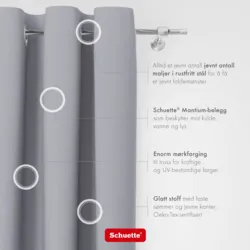 Schuette® Verdunkelungs-Vorhang Gardine mit Ösen nach Maß ● Century Black Kollektion: Fine Platinium (Silber) ● 1 Stück ● Knitterfrei Pflegeleicht Thermo Blickdicht & stark Abdunkelnd