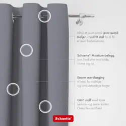 Schuette® Verdunkelungs-Vorhang Gardine mit Ösen nach Maß ● Century Black Kollektion: Misty Harbor (Grau) ● 1 Stück ● Knitterfrei Pflegeleicht Thermo Blickdicht & stark Abdunkelnd