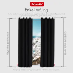 Schuette® Verdunkelungs-Vorhang Gardine mit Ösen nach Maß ● Millenium Velvet Kollektion: Black Swan (Schwarz) ● 1 Stück ● Knitterfrei Pflegeleicht Thermo Blickdicht & stark Abdunkelnd